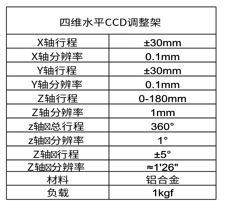 四維調(diào)整架 四維水平CCD調(diào)整架(圖2)